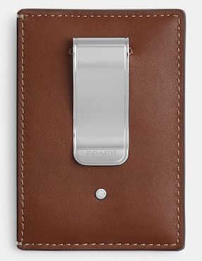 Tarjetero COACH de piel Natural Grain Leather para hombre