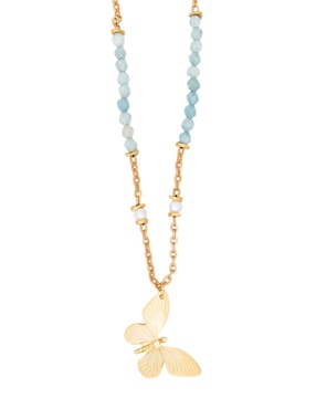 Collar Pineda Covalin Mariposa de baño de oro 24 K