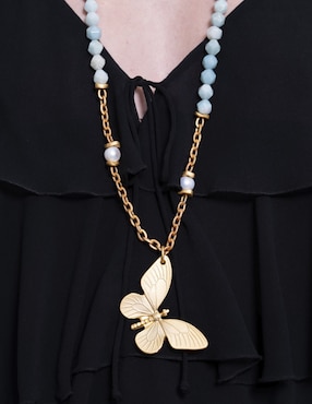 Collar Pineda Covalin Mariposa de baño de oro 24 K