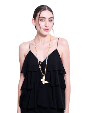 Collar Pineda Covalin Mariposa de baño de oro 24 K