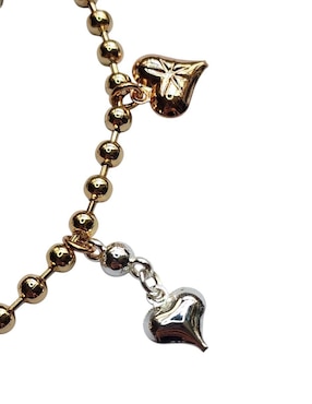 Pulsera Limerence By Claudia Herrera de oro laminado 14 k Corazones con acabado brillante