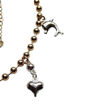Pulsera Limerence By Claudia Herrera de oro laminado 14 k Delfines con acabado brillante