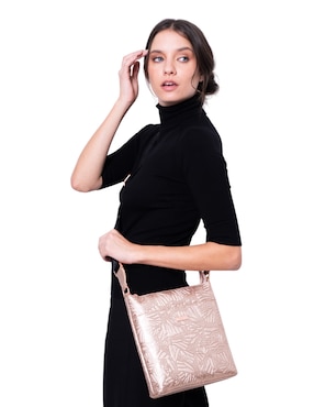 Bolsa messenger Pineda Covalin Grabado Mariposa para mujer