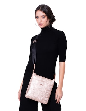 Bolsa messenger Pineda Covalin Grabado Mariposa para mujer