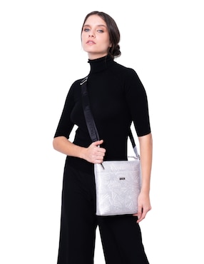 Bolsa messenger Pineda Covalin Grabado Mariposa para mujer