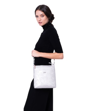 Bolsa messenger Pineda Covalin Grabado Mariposa para mujer