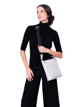 Bolsa messenger Pineda Covalin Grabado Mariposa para mujer