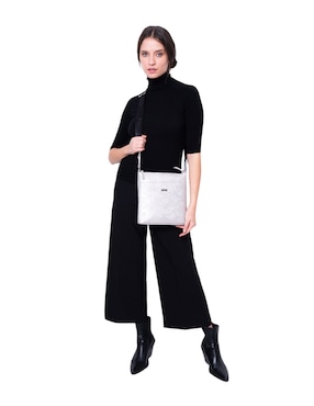 Bolsa messenger Pineda Covalin Grabado Mariposa para mujer