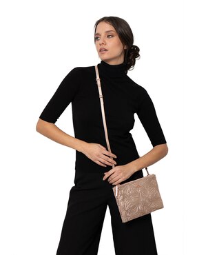 Bolsa crossbody Pineda Covalin Grabado Mariposa para mujer