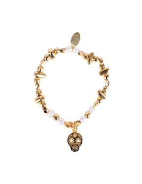 Pulsera Pineda Covalin con perla 10 k Calavera