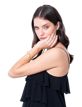 Pulsera Pineda Covalin con perla 10 k Calavera
