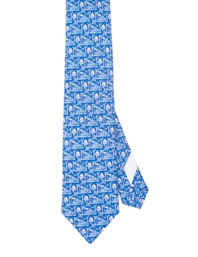 Corbata Pineda Covalin regular de seda estampada para hombre