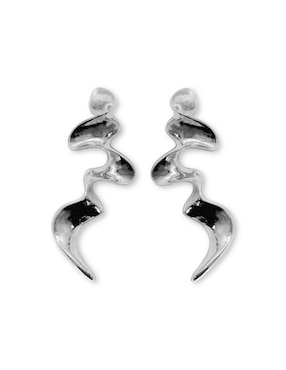 Broqueles Malia Joyería Espiral con acabado plateado