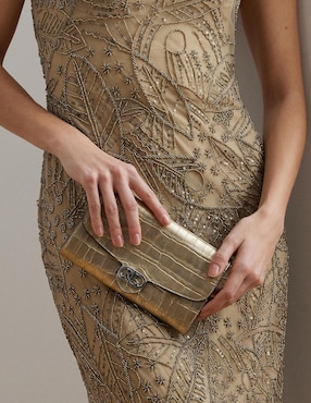 Bolsa clutch Lauren Ralph Lauren de piel para mujer