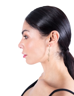 Aretes de mariposa Pineda Covalin Mariposa de plata P 925 con acabado baño de oro zirconia