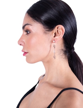Aretes de mariposa Pineda Covalin Mariposa de plata P 925 con acabado baño de oro zirconia