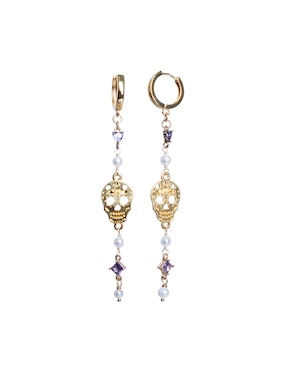 Aretes de calavera Pineda Covalin Calavera con acabado brillante zirconia