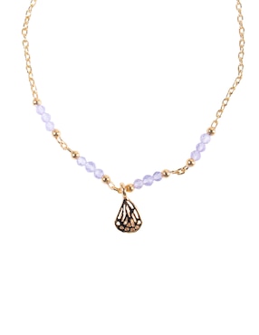 Pulsera Pineda Covalin con amatista 18 k Mariposa