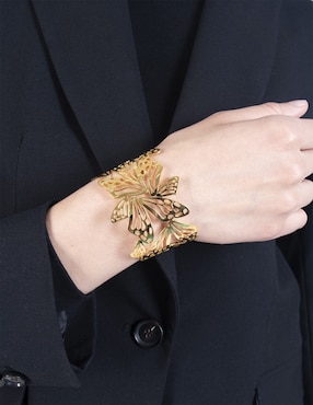 Brazalete Pineda Covalin de baño de oro 18 K Mariposa