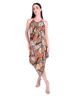 Vestido 3/4 casual Pineda Covalin Mariposa Macro para mujer