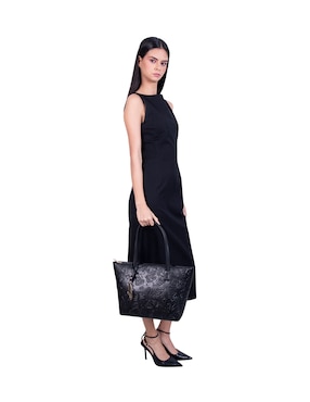 Bolsa tote Pineda Covalin Grabado Mariposa de piel para mujer