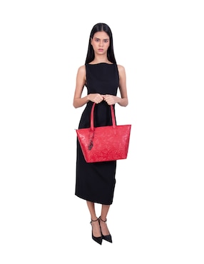 Bolsa tote Pineda Covalin Grabado Mariposa de piel para mujer