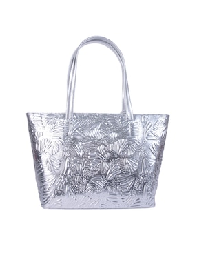 Bolsa tote Pineda Covalin Grabado Mariposa de piel para mujer