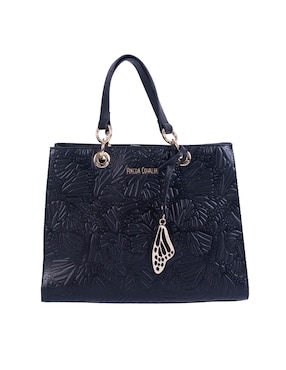 Bolsa satchel Pineda Covalin Grabado Mariposa de piel para mujer