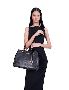 Bolsa satchel Pineda Covalin Grabado Mariposa de piel para mujer