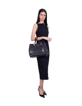 Bolsa satchel Pineda Covalin Grabado Mariposa de piel para mujer