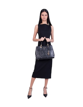 Bolsa satchel Pineda Covalin Grabado Mariposa de piel para mujer