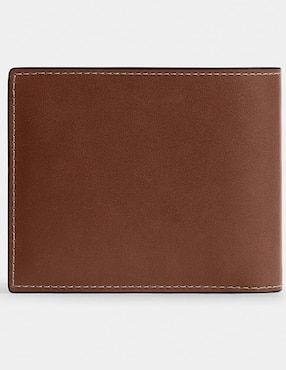 Tarjetero coach piel natural grain leather para hombre
