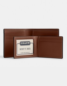 Tarjetero coach piel natural grain leather para hombre