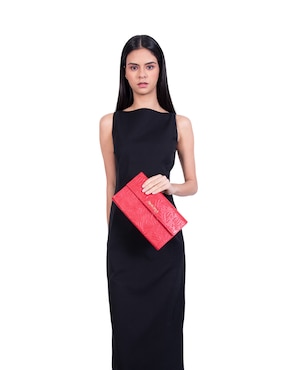 Bolsa clutch Pineda Covalin Grabado Mariposa de piel para mujer