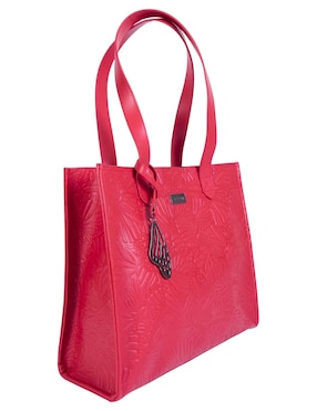 Bolsa tote Pineda Covalin Grabado Mariposa de piel para mujer