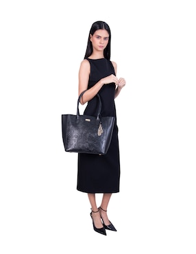 Bolsa tote Pineda Covalin Grabado Mariposa de piel para mujer