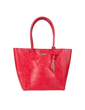 Bolsa tote Pineda Covalin Grabado Mariposa de piel para mujer