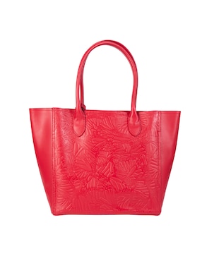 Bolsa tote Pineda Covalin Grabado Mariposa de piel para mujer