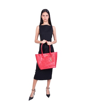 Bolsa tote Pineda Covalin Grabado Mariposa de piel para mujer