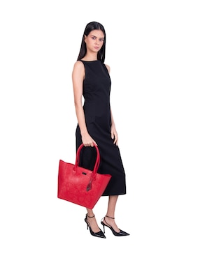 Bolsa tote Pineda Covalin Grabado Mariposa de piel para mujer