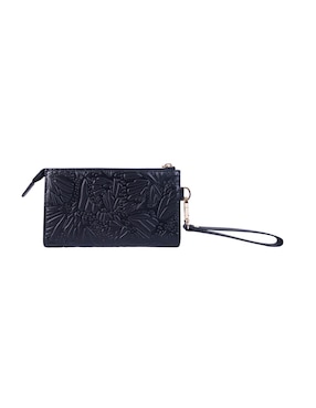 Bolsa wristlet Pineda Covalin grabado mariposa de piel para mujer