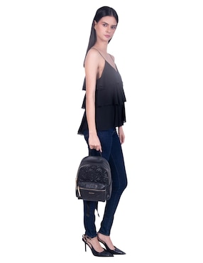 Bolsa backpack Pineda Covalin Grabado Mariposa de piel para mujer