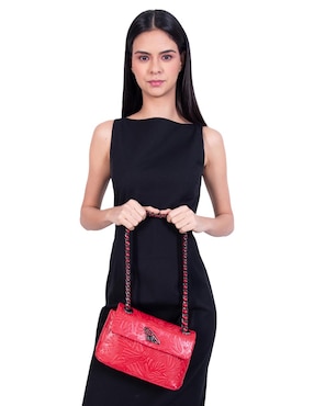 Bolsa crossbody Pineda Covalin Grabado Mariposa de piel para mujer
