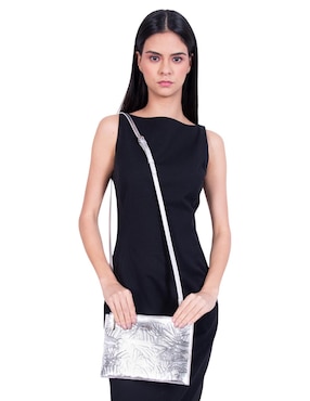 Bolsa crossbody Pineda Covalin Grabado Mariposa de piel para mujer