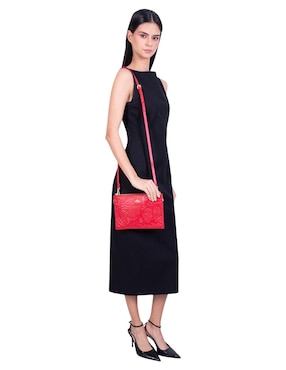 Bolsa crossbody Pineda Covalin Grabado Mariposa de piel para mujer