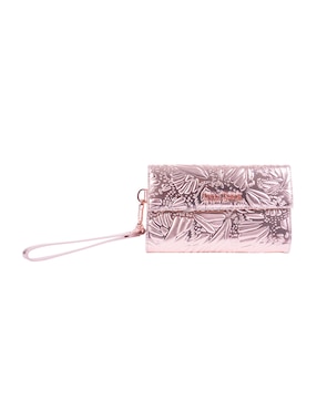 Bolsa wristlet Pineda Covalin grabado mariposa de piel para mujer
