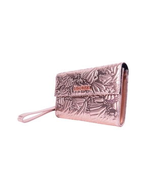 Bolsa wristlet Pineda Covalin grabado mariposa de piel para mujer