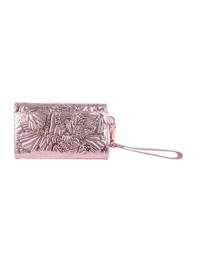 Bolsa wristlet Pineda Covalin grabado mariposa de piel para mujer