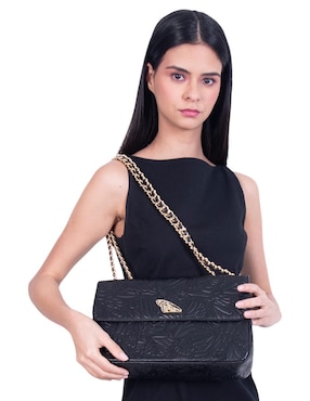 Bolsa crossbody Pineda Covalin Grabado Mariposa de piel para mujer