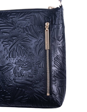 Bolsa messenger Pineda Covalin Grabado Mariposa de piel para mujer